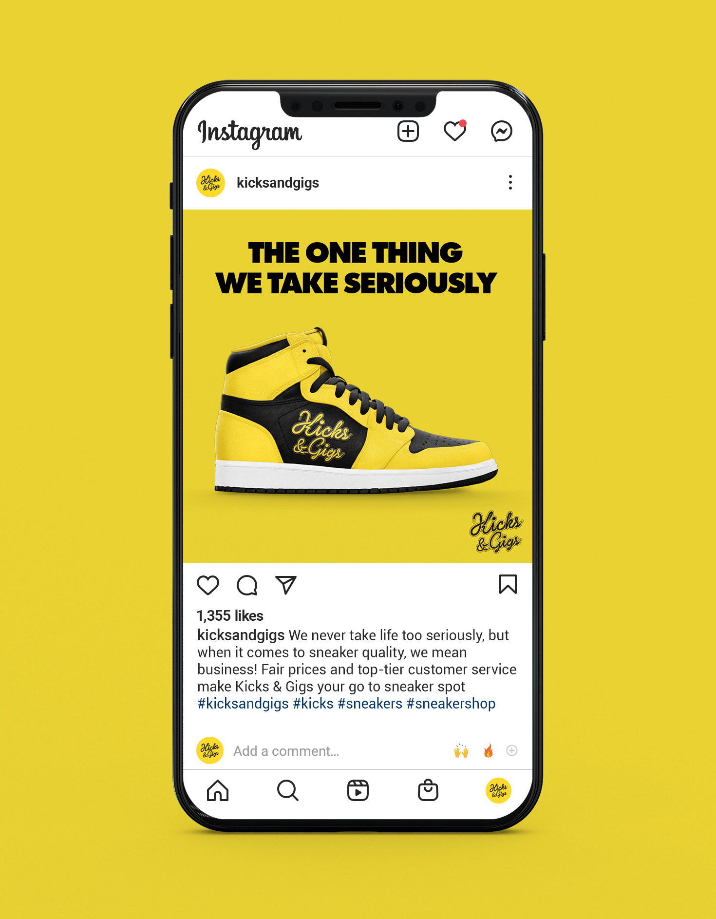 Kicks & Gigs Shopping Instagram Ad