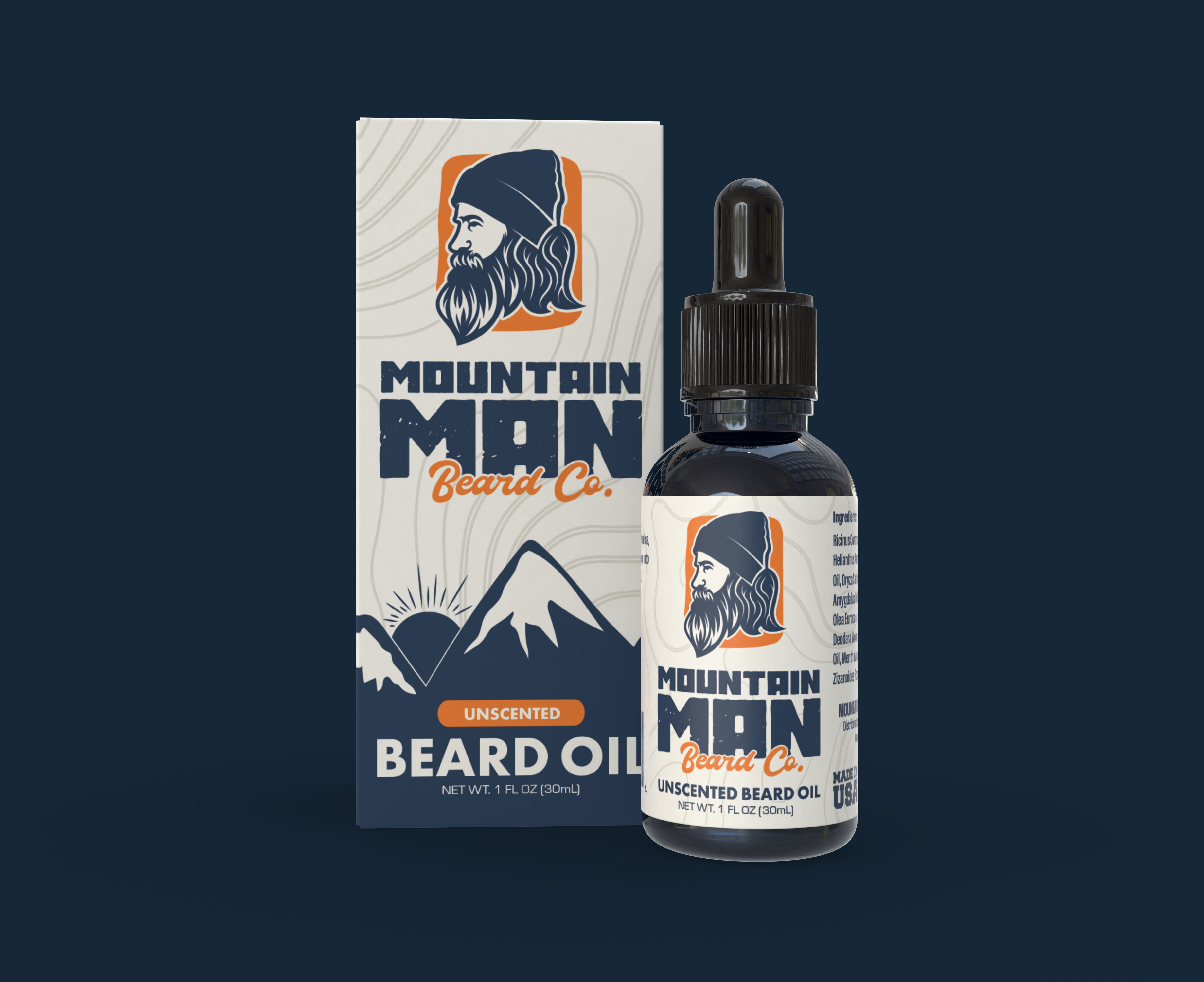 Mountain Man Beard Co Oil Box Mockup